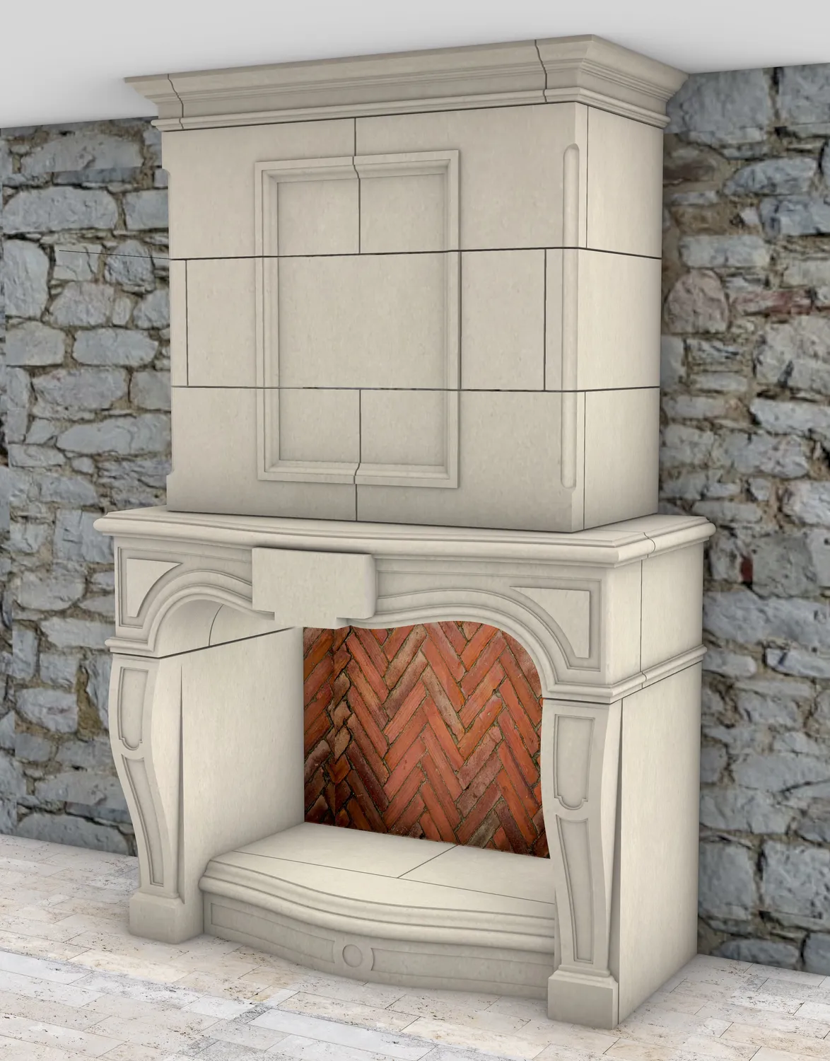 Cheminée en pierre Courtomer